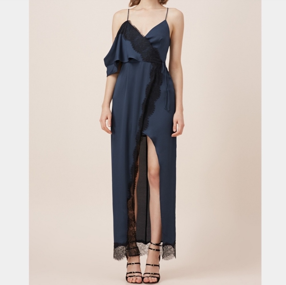 Keepsake Stop Me Lace Trim Maxi Dress NWT
